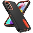 thumbnail image 1 of Stand Case for Samsung Galaxy A36 5G with Metal Kickstand Hard PC & TPU Back Shockproof [Military Grade Protection] Heavy Duty Rugged Hybird Protective Cover for Samsung Galaxy A36 5G, Black+Orange, 1 of 9