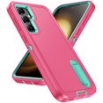 thumbnail image 1 of Stand Case for Samsung Galaxy S23 FE with Metal Kickstand Hard PC & TPU Back Shockproof [Military Grade Protection] Heavy Duty Rugged Hybird Protective Cover for Samsung Galaxy S23 FE, Rose+Mint, 1 of 9