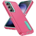 thumbnail image 1 of Stand Case for Samsung Galaxy S24 with Metal Kickstand Hard PC & TPU Back Shockproof [Military Grade Protection] Heavy Duty Rugged Hybird Protective Cover for Samsung Galaxy S24, Rose+Mint, 1 of 9