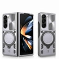 thumbnail image 1 of Stand Case fit for Samsung Galaxy Z Fold 6 with Rotatable Ring Holder, Shockproof Protective Case with Slide Lens Protection Cover Magnetic Case for Car Mount,Silver, 1 of 8