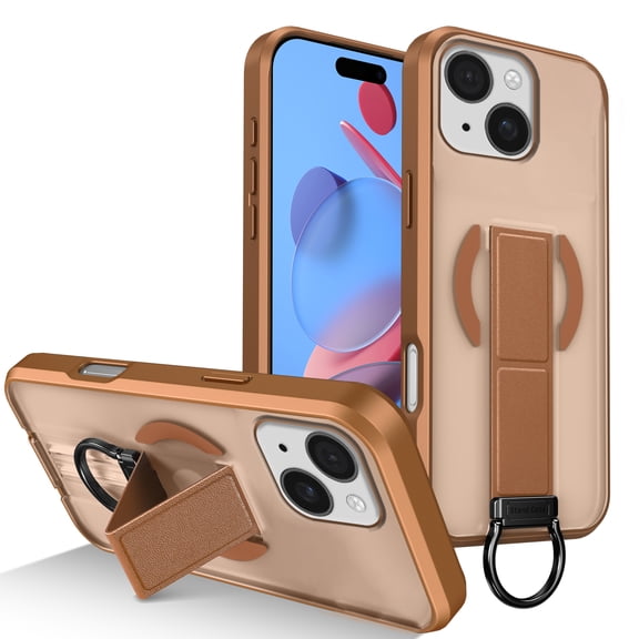 Stand Case for iPhone 13 with Magnetic, Military Grade Drop Protection, Slim Lightweight Frosted Shockproof Protective Cover Support Wireless Charging for iPhone 13, Khaki