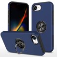 thumbnail image 1 of Stand Case for iPhone 16e, Dual-Layers Shockproof Protective Phone Cover with Magnetic Rotated Ring Holder Kickstand, Heavy Duty Rugged Case for iPhone 16e, Blue, 1 of 7