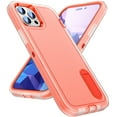 thumbnail image 1 of Stand Case for iPhone 16e with Metal Kickstand Hard PC & TPU Back Shockproof [Military Grade Protection] Heavy Duty Rugged Hybird Protective Cover for iPhone 16e, Orange+Clear, 1 of 8