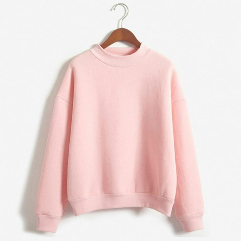 Stand Collar Long Sleeve Thicken Pullover Trend Solid Color