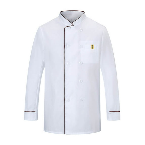 Stand Collar Long Sleeves Single Breasted Patch Pocket Chef Uniform Women Men Service Bakery Breathable Chef Shirt Work Clothing