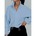 thumbnail image 1 of Stand Collar Oversized Zip-Up Sweatshirts (XL, SkyBlue), 1 of 10