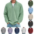 thumbnail image 1 of Stand Collar Zip Up Long Sleeve Corduroy Shirt Casual Soft Warm Textured Shirt Jacket for Fall Winter Season Sweats for Men XXXXL, 1 of 4