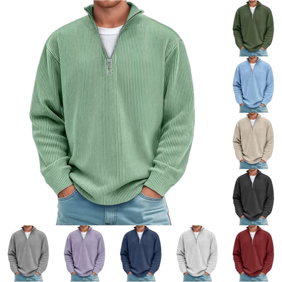 Stand Collar Zip Up Long Sleeve Corduroy Shirt Casual Soft Warm Textured Shirt Jacket for Fall Winter Season Sweats for Men XXXXL
