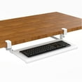 thumbnail image 1 of Stand Up Desk Store Large Clamp-On Retractable Adjustable Keyboard Tray | Improve Comfort while Increasing Desk Space - For Desktops Up To 1.5" Thick (33" W x 12.25" D) (White) (Large), 1 of 6
