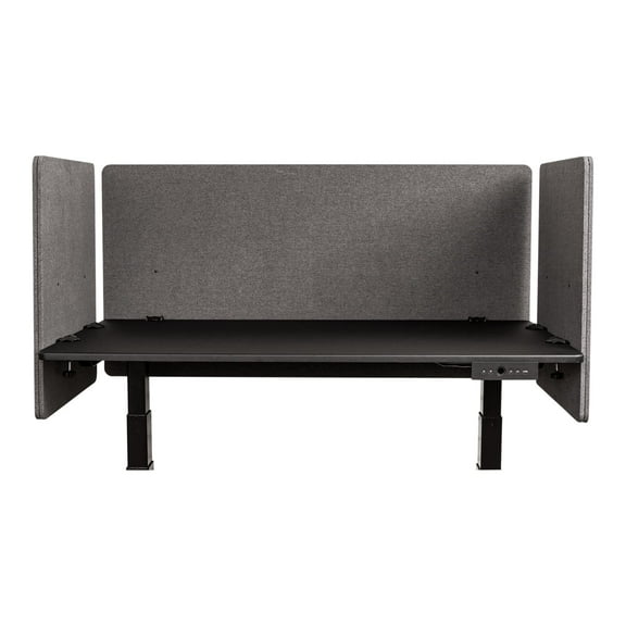 Stand Up Desk Store ReFocus Clamp-on Acoustic Desk Divider Privacy Panel that Reduces Noise and Visual Distractions (Ash Gray, 47.25" x 23.6" , 23.6" x 23.6" , & 23.6" x 23.6" )