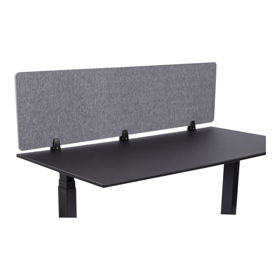 Stand Up Desk Store ReFocus Raw Clamp-On Acoustic Desk Divider Mounted Privacy Panel to Reduce Noise and Visual Distractions (Castle Gray, 59" x 16" )