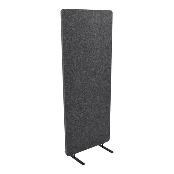 Stand Up Desk Store ReFocus Raw Freestanding Acoustic Desk Divider Privacy Panel to Reduce Noise and Visual Distractions (Anthracite Gray, 23.6" x 62" )