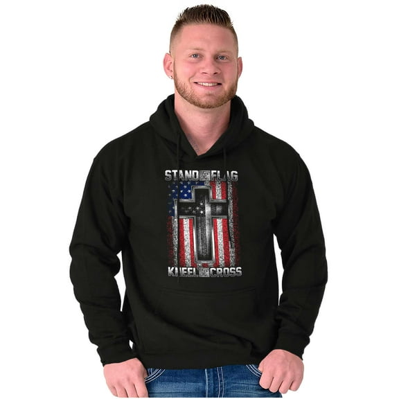Stand For Flag Kneel The Cross Hoodie Hooded Sweatshirt Men Brisco Brands M