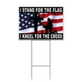 thumbnail image 1 of Stand For The Flag Kneel For Cross (18" x 24") Yard Sign, Includes Metal Step Stake, 1 of 6