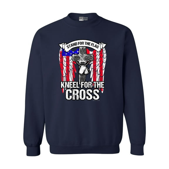Stand For The Flag Kneel For The Cross Army Necklace DT Crewneck Sweatshirt