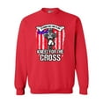 thumbnail image 1 of Stand For The Flag Kneel For The Cross Army Necklace DT Crewneck Sweatshirt, 1 of 2