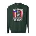 thumbnail image 1 of Stand For The Flag Kneel For The Cross Army Necklace DT Crewneck Sweatshirt, 1 of 2