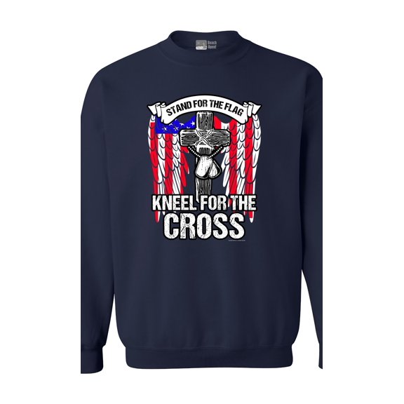 Stand For The Flag Kneel For The Cross Army Necklace DT Crewneck Sweatshirt
