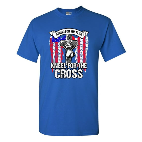 Stand For The Flag Kneel For The Cross Army Necklace USA DT Adult T-Shirt Tee