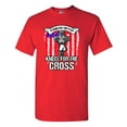 thumbnail image 1 of Stand For The Flag Kneel For The Cross Army Necklace USA DT Adult T-Shirt Tee, 1 of 2