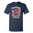 thumbnail image 1 of Stand For The Flag Kneel For The Cross Army Necklace USA DT Adult T-Shirt Tee, 1 of 2