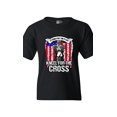 thumbnail image 1 of Stand For The Flag Kneel For The Cross Army USA DT Youth Kids T-Shirt Tee, 1 of 2