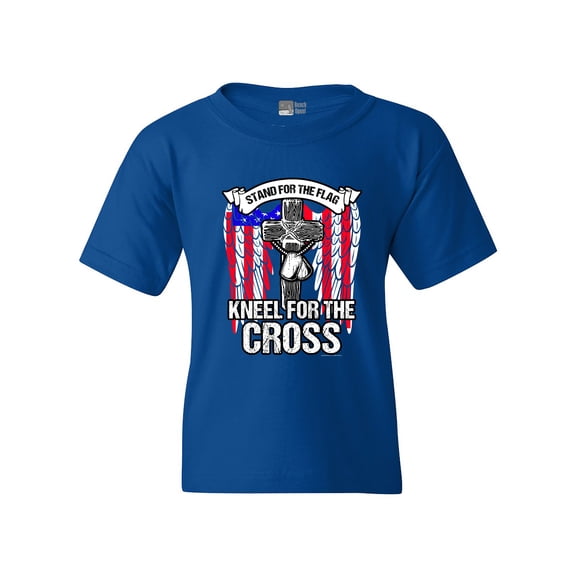 Stand For The Flag Kneel For The Cross Army USA DT Youth Kids T-Shirt Tee