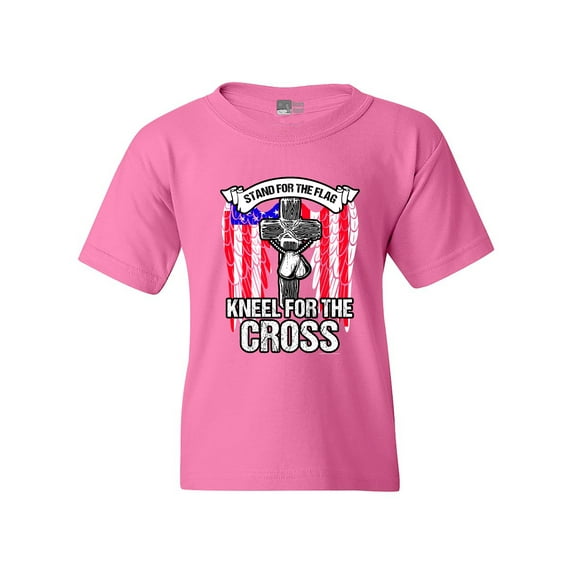Stand For The Flag Kneel For The Cross Army USA DT Youth Kids T-Shirt Tee