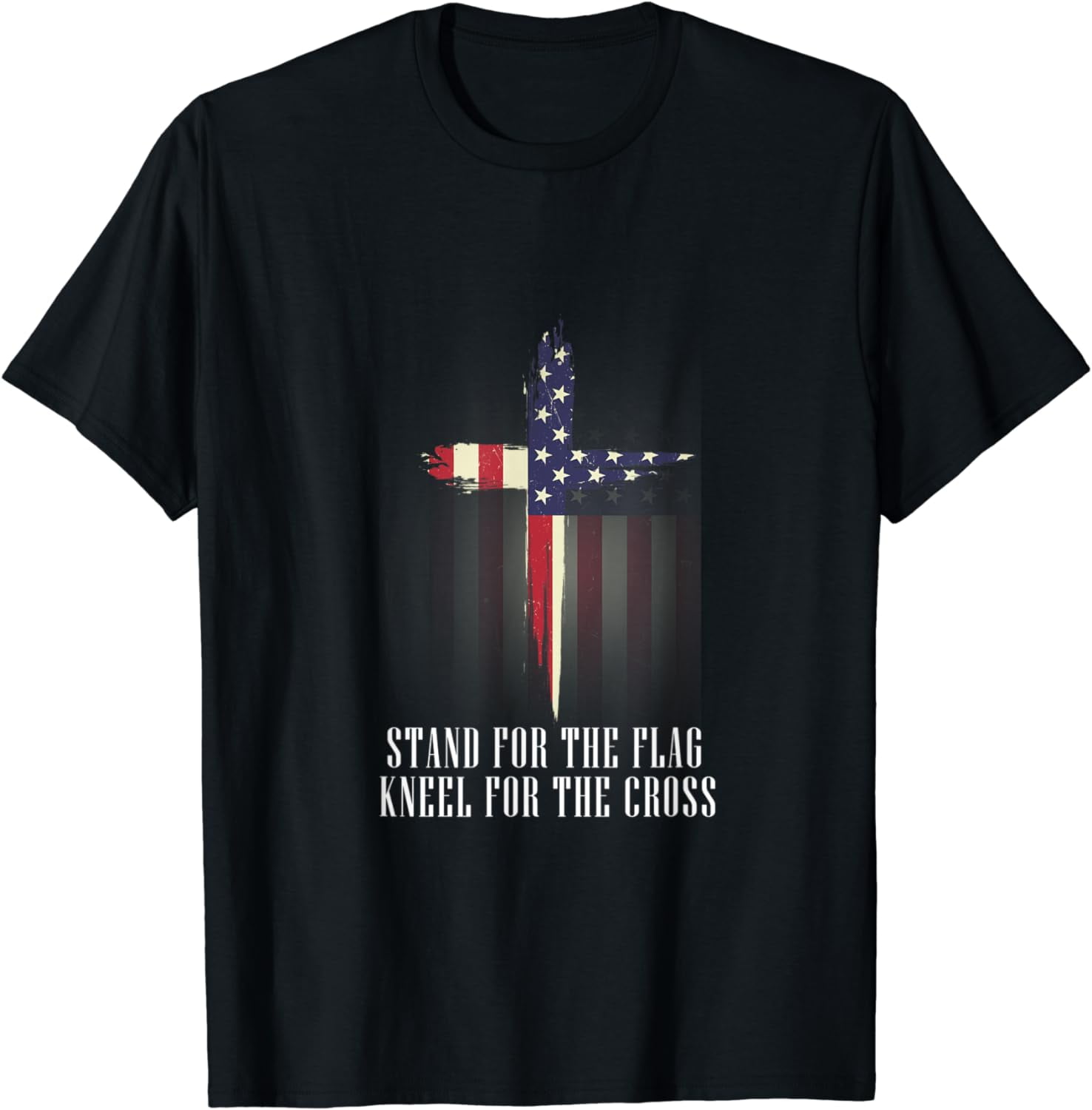 I Stand For The Flag And Kneel For The Cross Tee - Made In America Store - Foto 3
