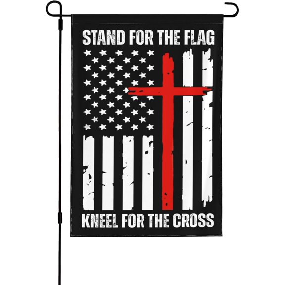 Stand For The Flag Kneel For The Cross Flags 28x40 Inch Ft Double Side Banner Yard Sign No Flagpole
