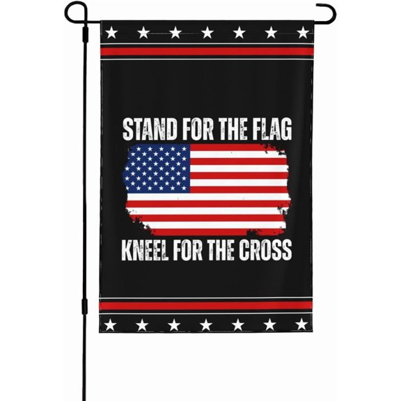 Stand For The Flag Kneel For The Cross Flags 28x40 Inch Ft Double Side Banner Yard Sign No Flagpole