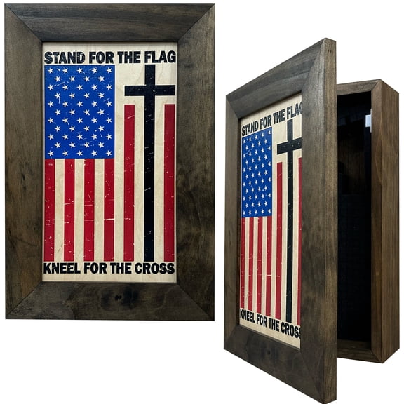 Stand For The Flag, Kneel For The Cross Hidden Storage Cabinet by Bellewood Designs