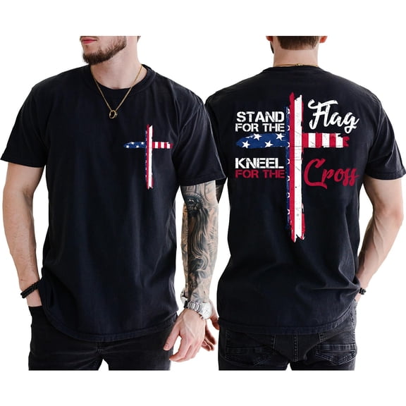 Stand For The Flag Kneel For The Cross Shirt Vintage American Flag Cross Shirt