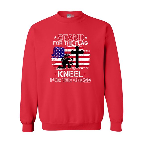 Stand For The Flag Kneel For The Cross Soldier Flag DT Crewneck Sweatshirt