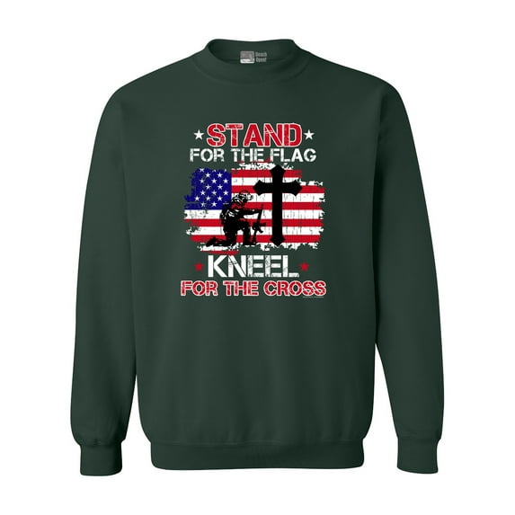 Stand For The Flag Kneel For The Cross Soldier Flag DT Crewneck Sweatshirt