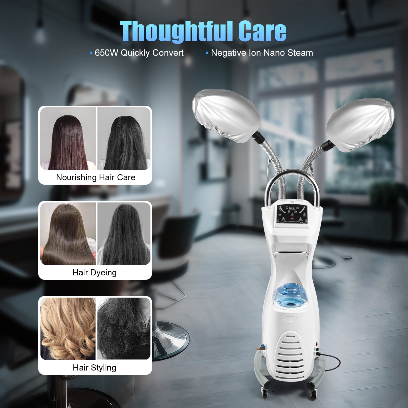 Stand Hair Steamer Hair Dryer Rolling Ozone Oil Treatment Machine Salon ...