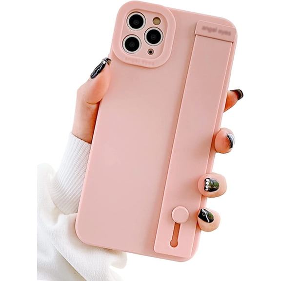 Stand Holder Case Compatible with iPhone Xs Max, Foldable Kickstand Design, Soft Silicone Protective Case with Hand Holder (Pink, iPhone Xs Max)