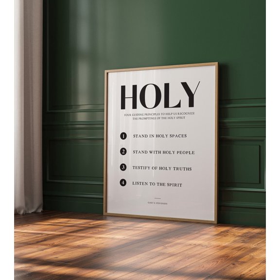 Stand In Holy Places Gary E Stevenson Quote LDS General Conference Scripture Art, Unframed Paper Poster 8x10in