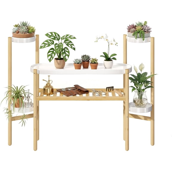 Stand Indoor, 4 Tier Tall  Storage Stand Table Top for Multiple , Window  Shelf Table  Rack for Balcony Garden Living Room Indoor Outdoor  (4-Tier-12 Pot)