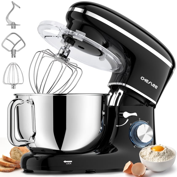 Stand Mixer, 660W 6+P with 6.5QT Stainless Steel Bowl | Includes Dough Hook, Wire Whip & Beater, Ideal for Most Home Cooks