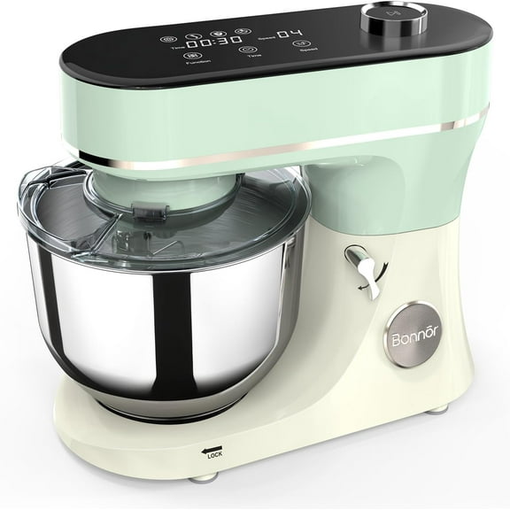 Stand Mixer 6QT Kitchen Mixer with LED Touchscreen, 11-Speed Tilt-Head Mixer with Timer, 4 Preset Menus, Stainless Steel Bowl, Dough Hook, Whisk, Beater