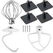 Stand Mixer Attachments for KitchenAid with 4 Holder, K45WW Wire Whip K45DH Dough Hook K45B Coated Flat Blade Paddle with Scraper