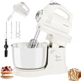thumbnail image 1 of Vikaluz 2 in 1 Stand Mixer 3.2 QT 5-Speed Tilt-Head with Dough Hooks Hand-Held Converter Black White, 1 of 12
