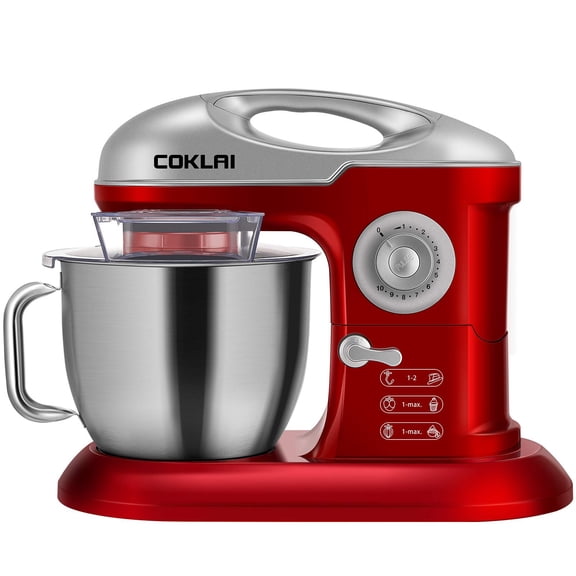 COKLAI Kitchen Electric Stand Mixer, 7.3QT, 6 Speed Kitchen Mixer with Stainless Steel Bowl, Aluminium Die-casting Head shell,24-month warranty