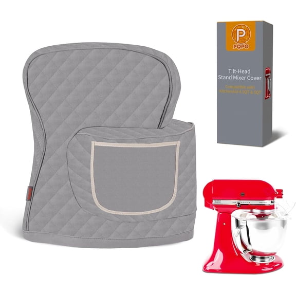Stand Mixer Cover Compatible with Tilt Head Mixer with Storage Bag(Gery)