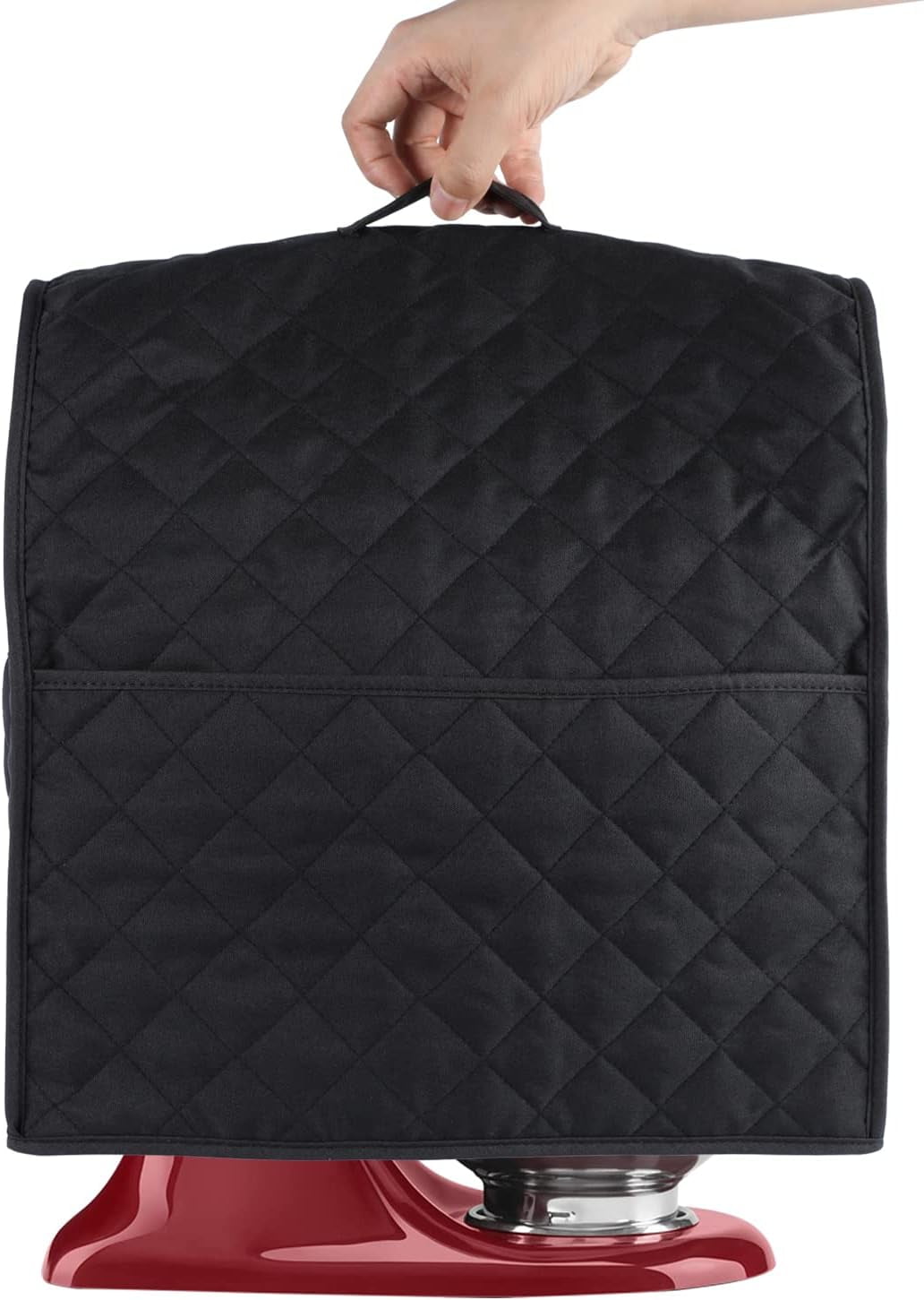 Stand Mixer Cover compatible with Kitchenaid Mixer, Fits All Tilt Head & Bowl Lift Models with 3 Organizer Bag for Accessories. (Black, For 4.5-5 Quart)