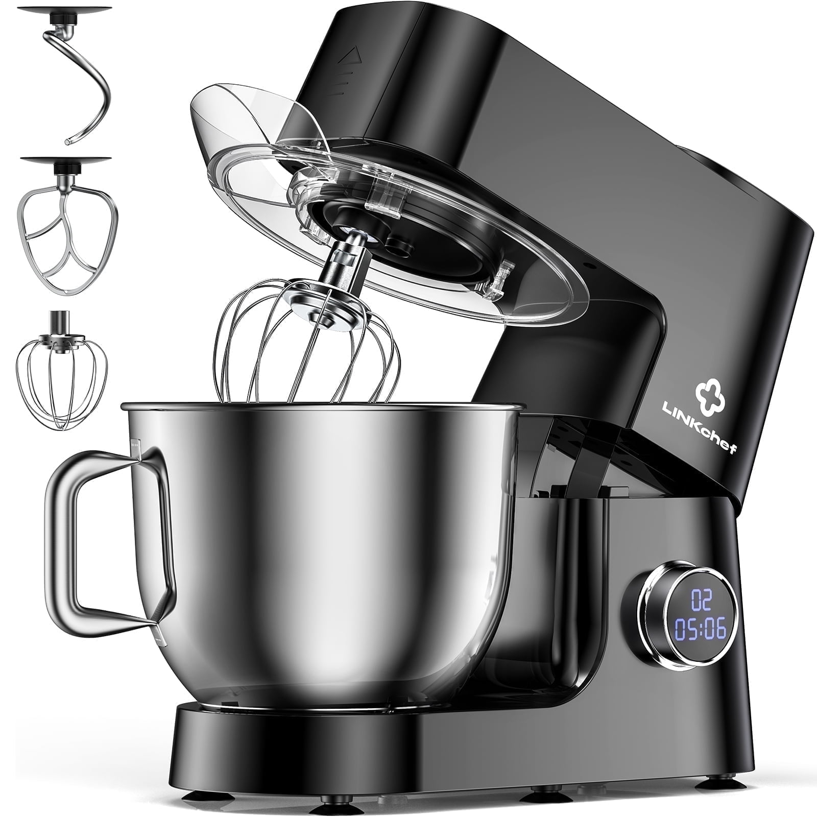LINKChef 7.5 Quart Stand Mixer, 800W 12-Speed Tilt-Head Food Mixer
