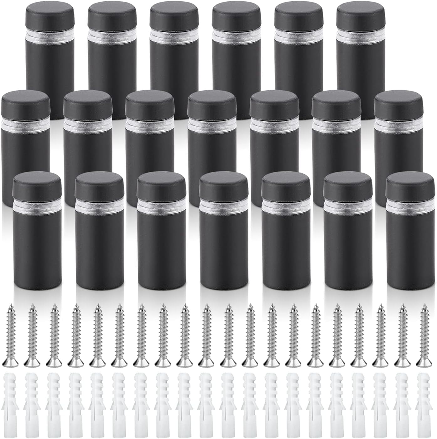 Stand Off Wall Mounts,Steel 24 Pcs Hanging Glass Sign Advertising Nail for Glass Posters, Sign