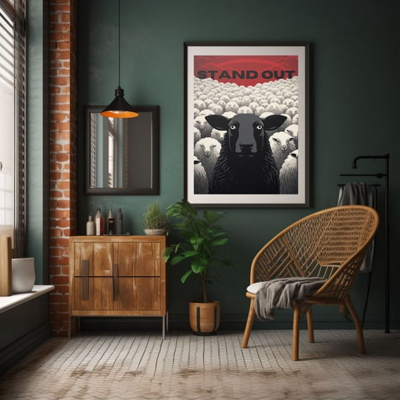 Stand Out Black Sheep Unique Statement Poster Unframed Paper Print