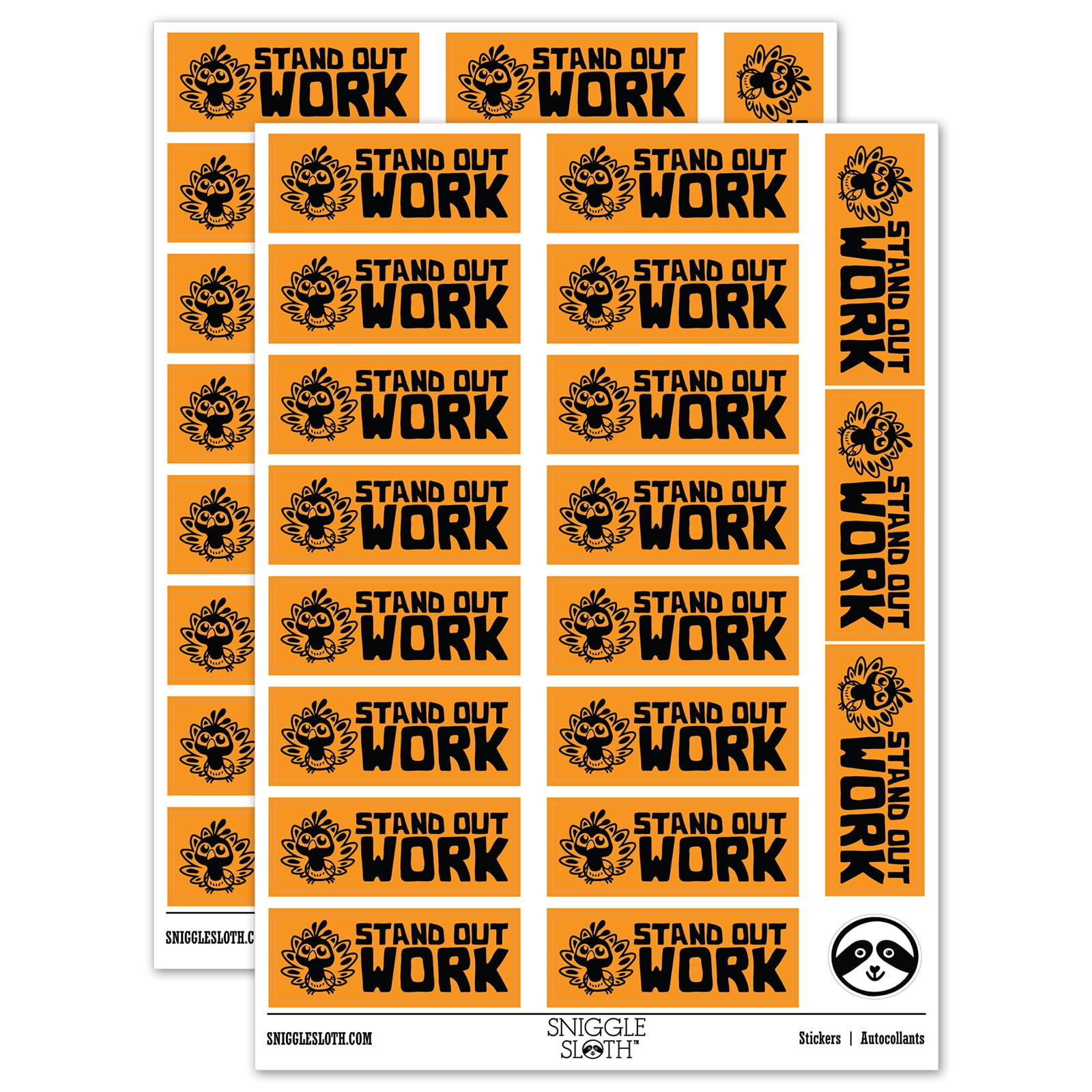 Stand Out Work Peacock Teacher Student School Sticker Set - Orange ...